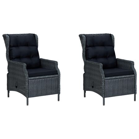  Set mobilier pentru grădină, 3 piese, gri închis