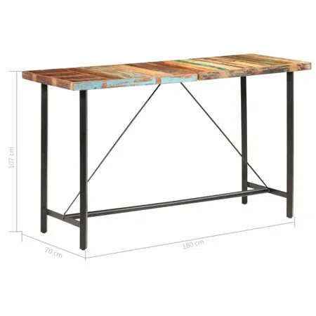 Set mobilier de bar, 9 piese, lemn masiv reciclat
