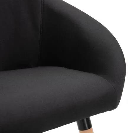  Scaune de bucătărie, 4 buc., negru, material textil