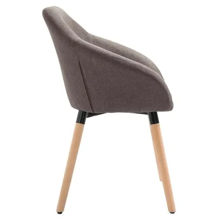  Scaune de sufragerie, 6 buc., gri taupe, material textil