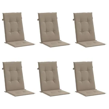  Perne scaun spătar înalt 6 buc., gri taupe, 120x50x3 cm, textil
