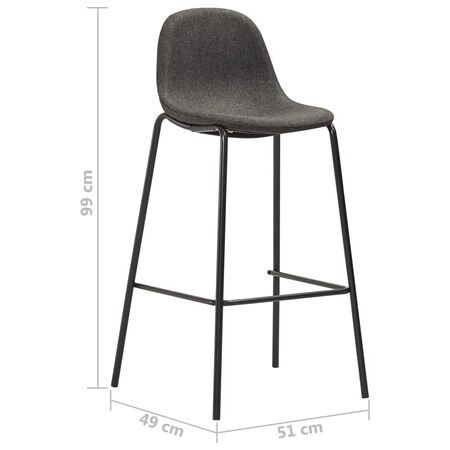  Set mobilier de bar, 5 piese, gri închis, material textil
