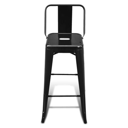  Scaune de bar, 4 buc., negru, plastic