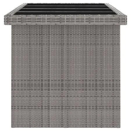  Set mobilier de exterior cu perne, 11 piese, gri, poliratan