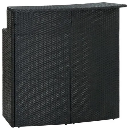  Set mobilier bar de grădină cu perne, 4 piese, negru