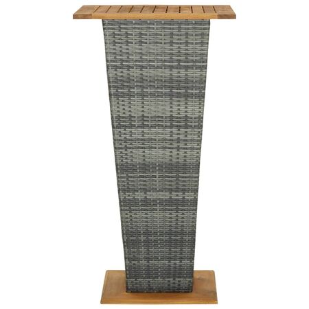  Set mobilier bar de grădină, cu perne, 3 piese, gri, poliratan