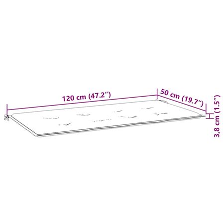  Bancă de grădină cu pernă, 120 cm, lemn masiv de acacia