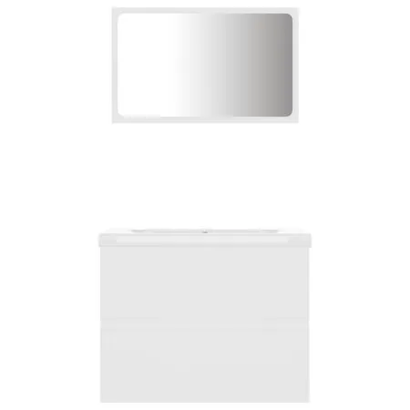  Set mobilier de baie, alb, lemn prelucrat