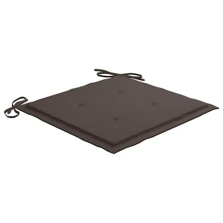 Set 8 bucati scaune pliabile de gradina cu perne, gri taupe