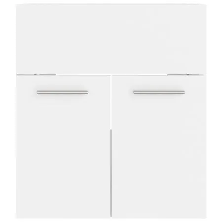  Set mobilier de baie, alb, lemn prelucrat