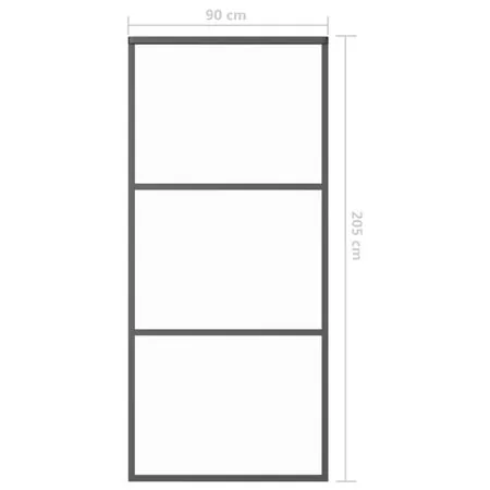  Ușă glisantă cu set feronerie, 90x205 cm, sticlă ESG/aluminiu