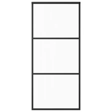  Ușă glisantă cu set feronerie, 90x205 cm, sticlă ESG/aluminiu