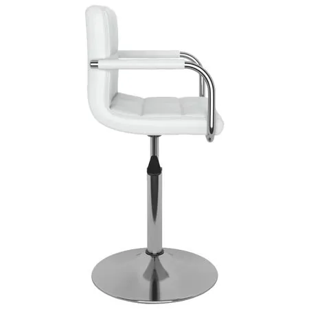  Scaune de masă pivotante, 4 buc., alb, piele ecologică