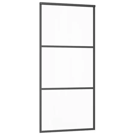  Ușă glisantă cu set feronerie, 90x205 cm, sticlă ESG/aluminiu