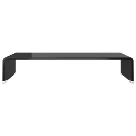  Stand TV/suport monitor din sticlă, negru, 60x25x11 cm