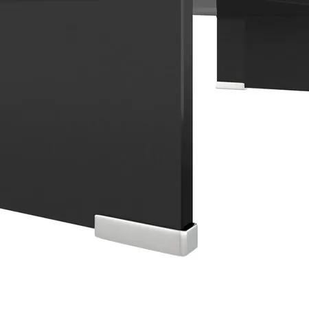  Stand TV/suport monitor din sticlă, negru, 60x25x11 cm