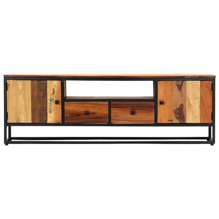  Comodă TV, 120 x 30 x 40 cm, lemn masiv reciclat și oțel