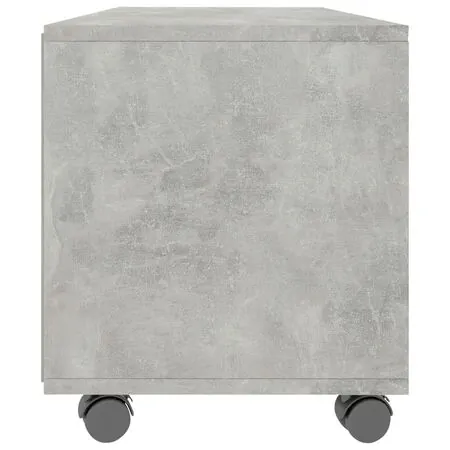  Dulap TV cu rotile, gri beton, 90x35x35, lemn prelucrat