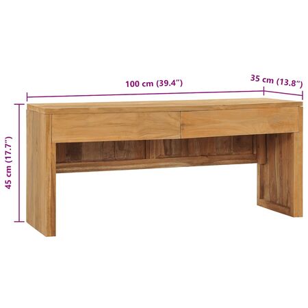  Comodă TV, 100x35x45 cm, lemn masiv de tec
