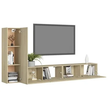  Set de dulapuri TV, 3 piese, stejar sonoma, lemn prelucrat