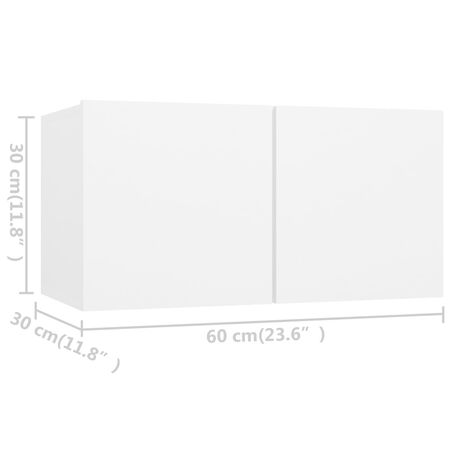  Set de dulapuri TV, 8 piese, alb, lemn prelucrat