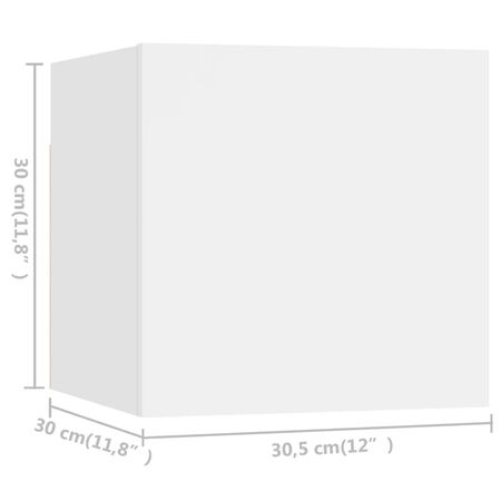  Set dulapuri TV, 8 piese, alb, lemn prelucrat
