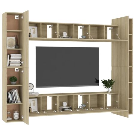  Set de dulapuri TV, 10 piese, stejar sonoma, lemn prelucrat