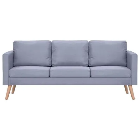  Canapea cu 3 locuri, material textil, gri deschis 