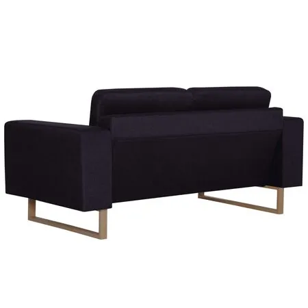  Set de canapele, 2 piese, negru, material textil