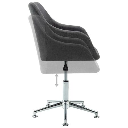  Scaun de sufragerie pivotant, gri închis, material textil