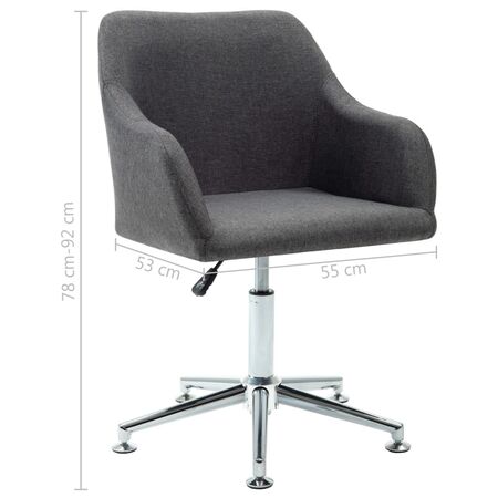  Scaun de sufragerie pivotant, gri închis, material textil
