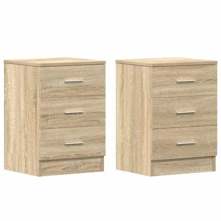  Noptiere, 2 buc., stejar sonoma, 38x35x56 cm, lemn prelucrat
