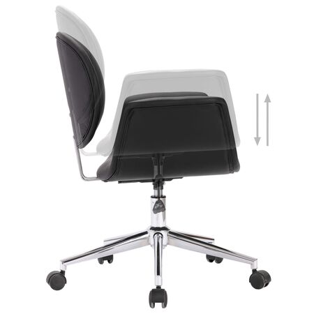  Scaune de bucătărie pivotante, 4 buc., negru, piele ecologică