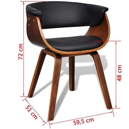  Scaune de bucătărie, 4 buc, crem, lemn curbat & piele ecologică