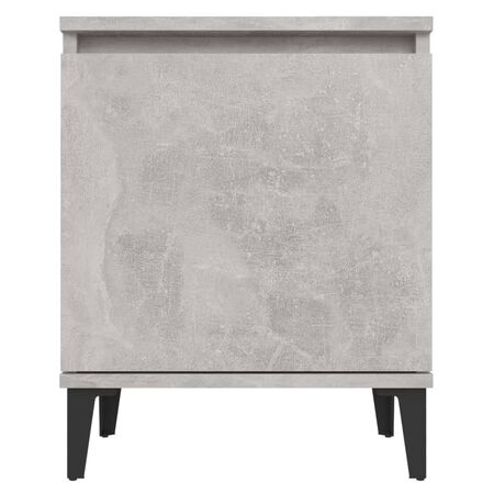  Noptiere cu picioare metalice, gri beton, 40x30x50 cm