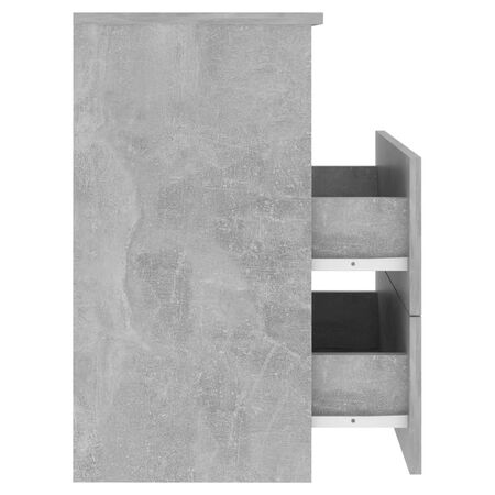  Noptiere, 2 buc, gri beton, 50x32x60 cm