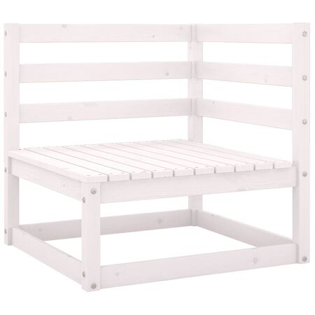  Set mobilier de grădină cu perne, 2 piese, alb, lemn masiv pin