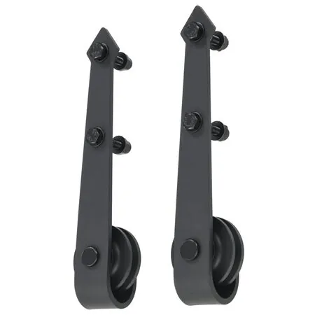  Set piese pentru ușă glisantă, negru, 183 cm, oțel  