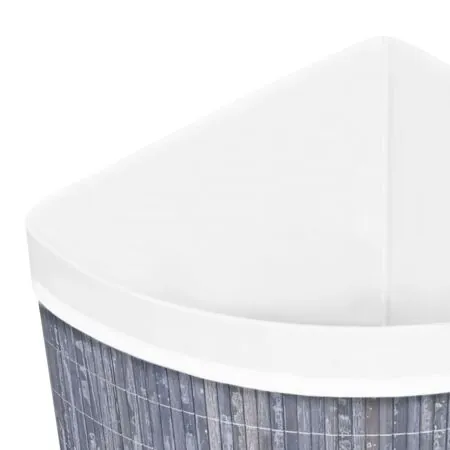  Coș de rufe din bambus, pentru colț, gri, 60 L