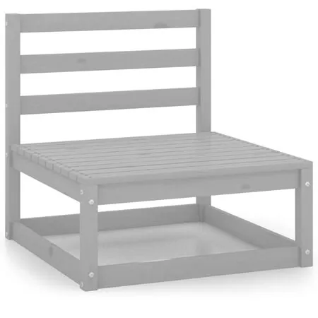  Set mobilier de grădină, 12 piese, gri, lemn masiv de pin