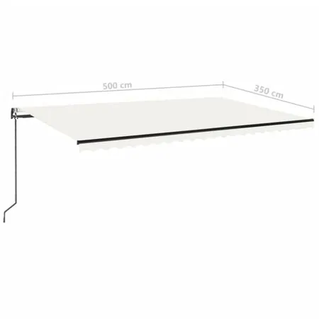  Copertină retractabilă automat, crem, 500x350 cm