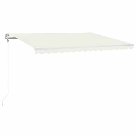  Copertină automată cu senzor vânt & LED, crem, 400x300 cm