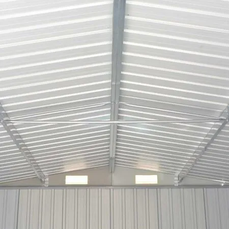  Șopron de grădină, gri, 257x779x181 cm, oțel zincat