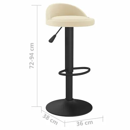  Scaun de bar, crem, catifea