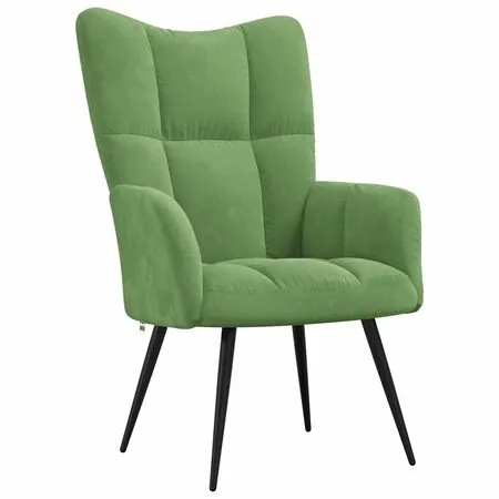  Scaun de relaxare, verde deschis, catifea