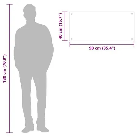  Panou antistropi de bucătărie, alb, 90x40 cm, sticlă securizată