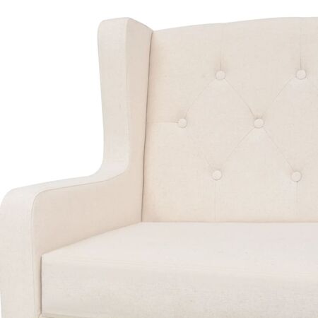  Set canapea, 2 piese, textil, Alb crem