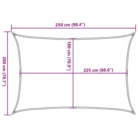  Pânză parasolar, antracit, 2 x 2,5 m, 160 g/m², HDPE
