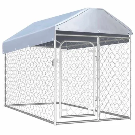  Padoc pentru câini de exterior cu acoperiș, 200 x 100 x 125 cm
