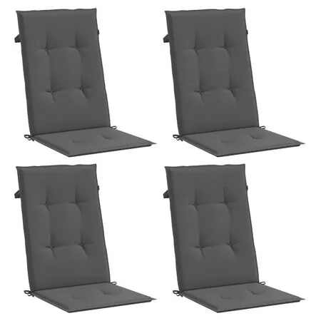  Perne scaun cu spătar înalt, 4 buc. antracit 120x50x3 cm textil